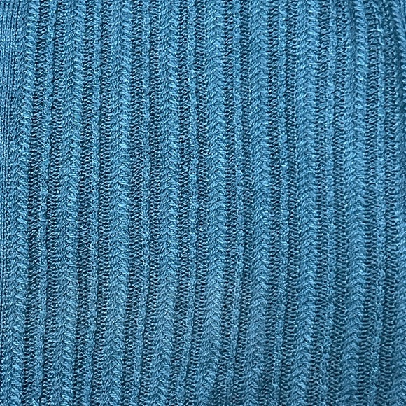 Lucky Brand Teal Pintuck Knit Blouse Long Sleeve Women’s Size L - Picture 4 of 5